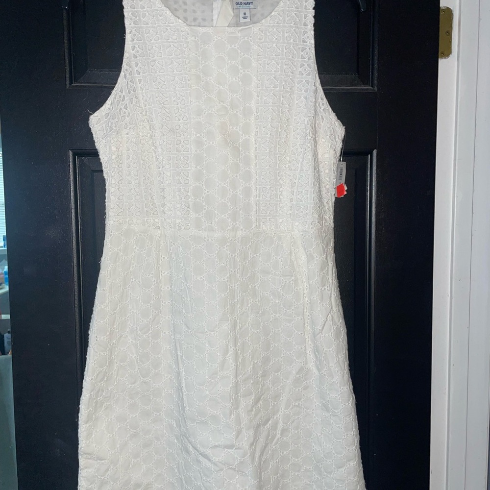 Old Navy White Sleeveless A-line Dress